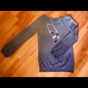 🩵2/$20 MIX & MATCH Ann Taylor Silk Cashmere Low Neck Long Sleeve Sparkle Sweater